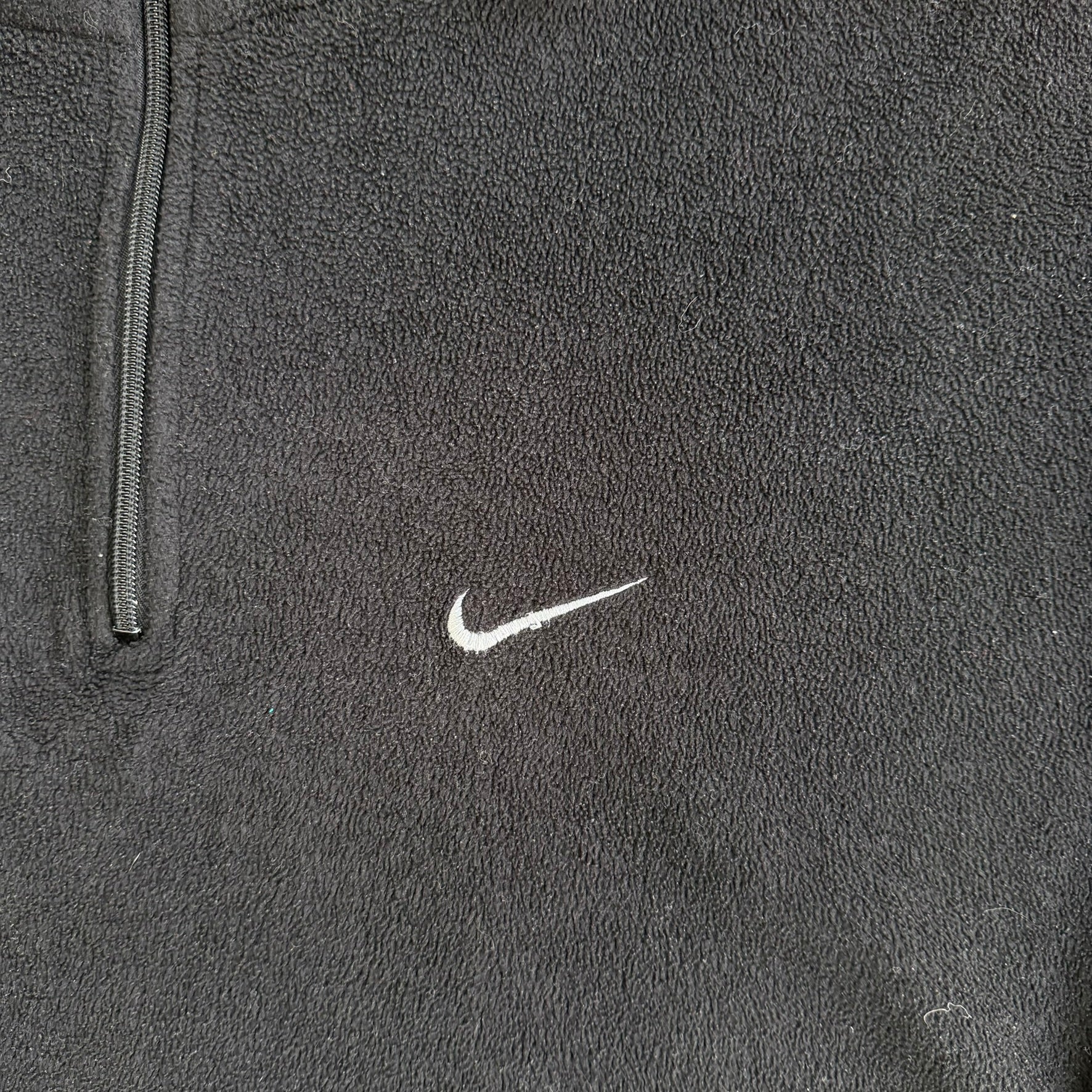 Vintage Nike Embroidered Swoosh Quarter Zip Polar Fleece - M
