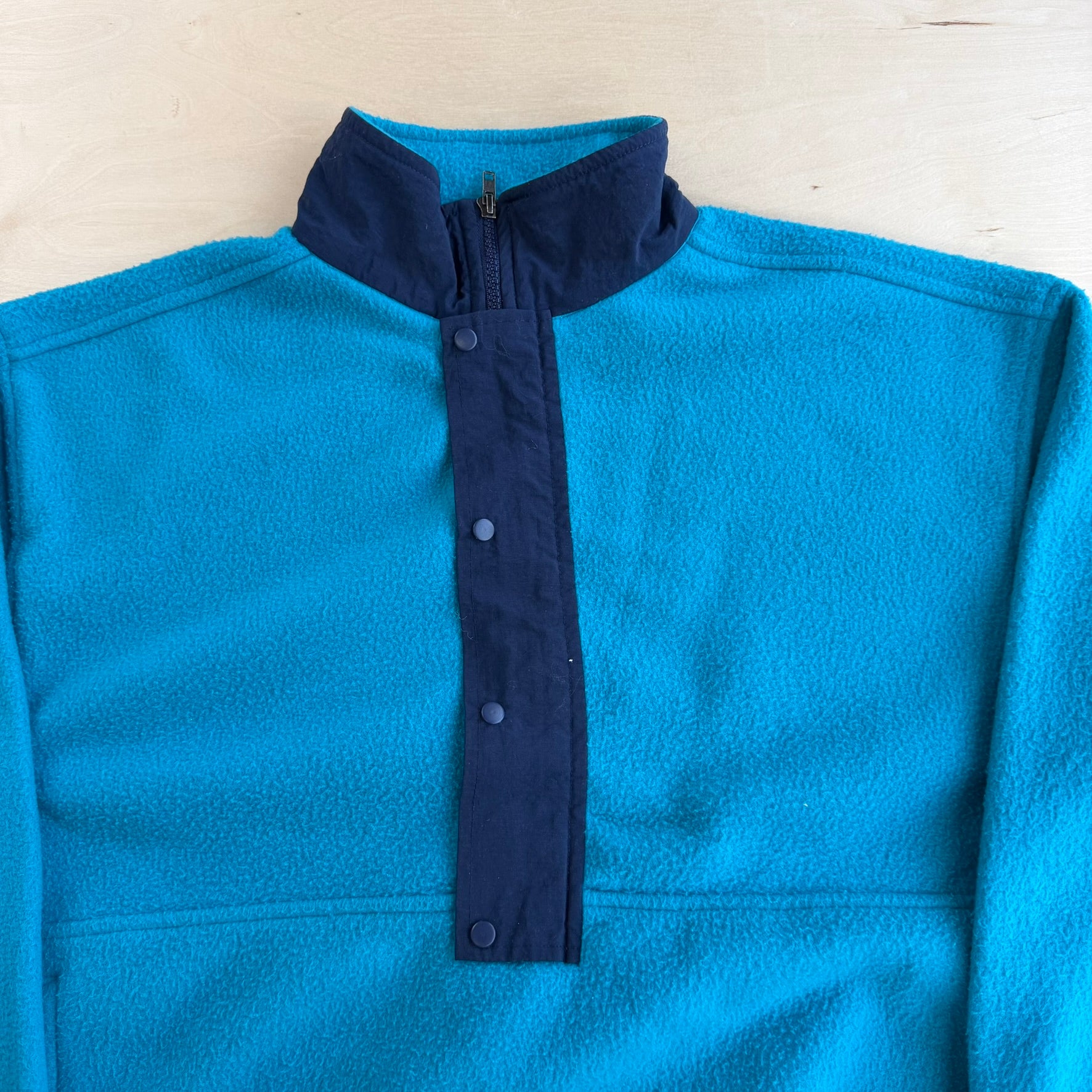 Vintage Gap Teal T-Snap & Quarter Zip Pullover Polar Fleece - L
