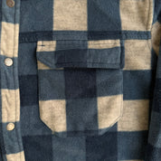 Quicksilver Plaid Button Down Polar Fleece Shirt - L