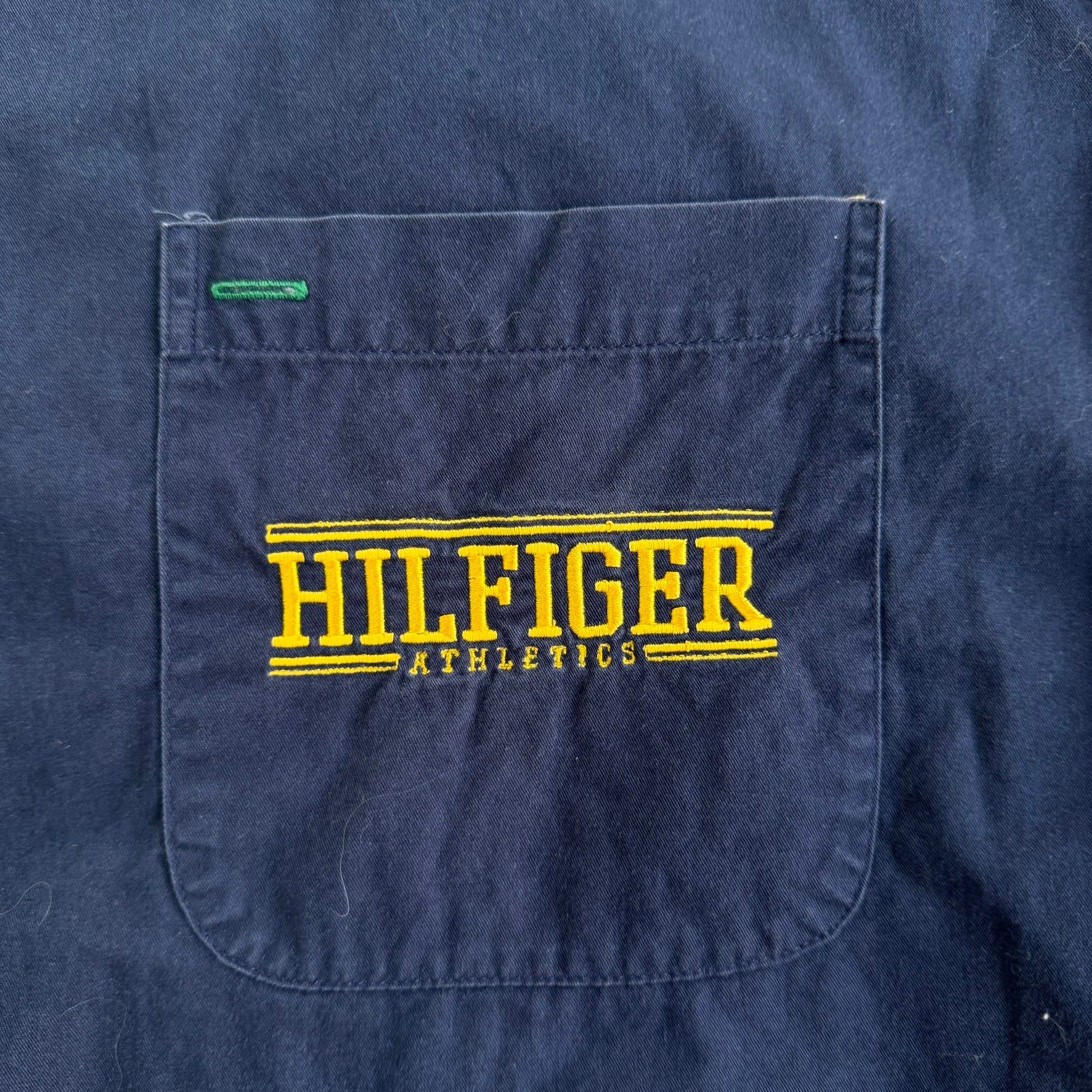 J- Vintage Tommy Hilfiger Athletics Embroidered Logo Button Down Shirt - XL