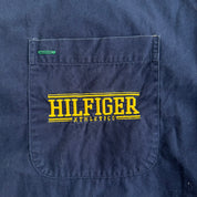 J- Vintage Tommy Hilfiger Athletics Embroidered Logo Button Down Shirt - XL