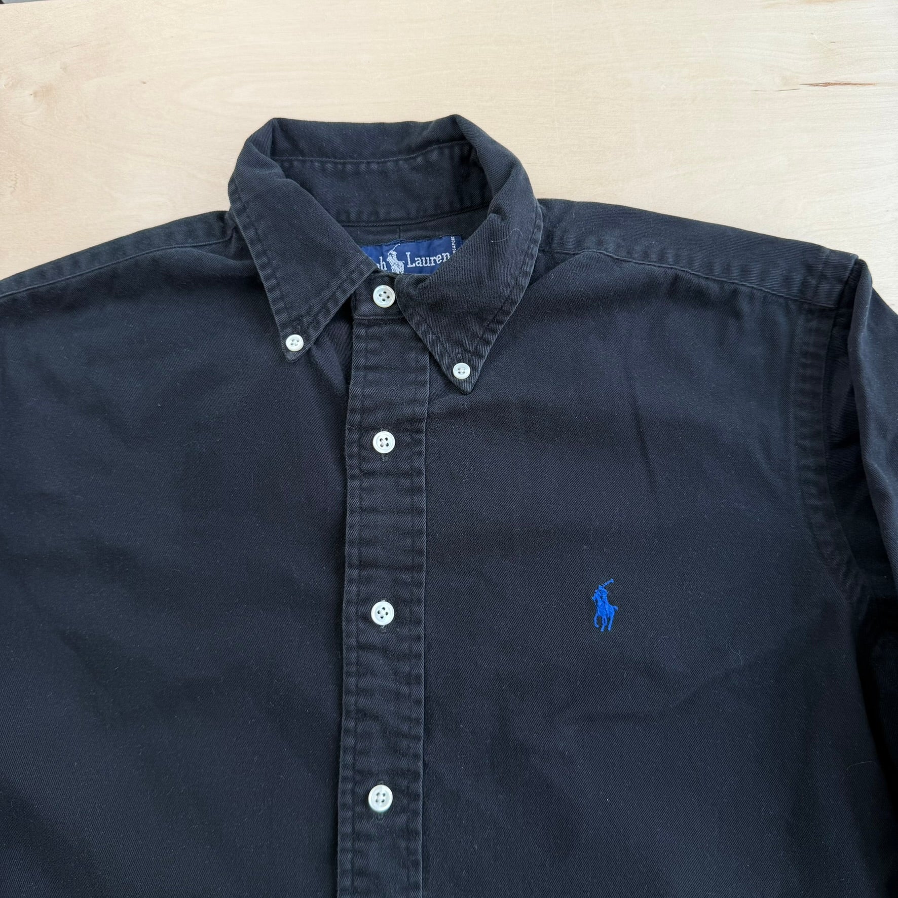 J- Vintage 90s Polo RL Embroidered Logo Button Down Shirt - M