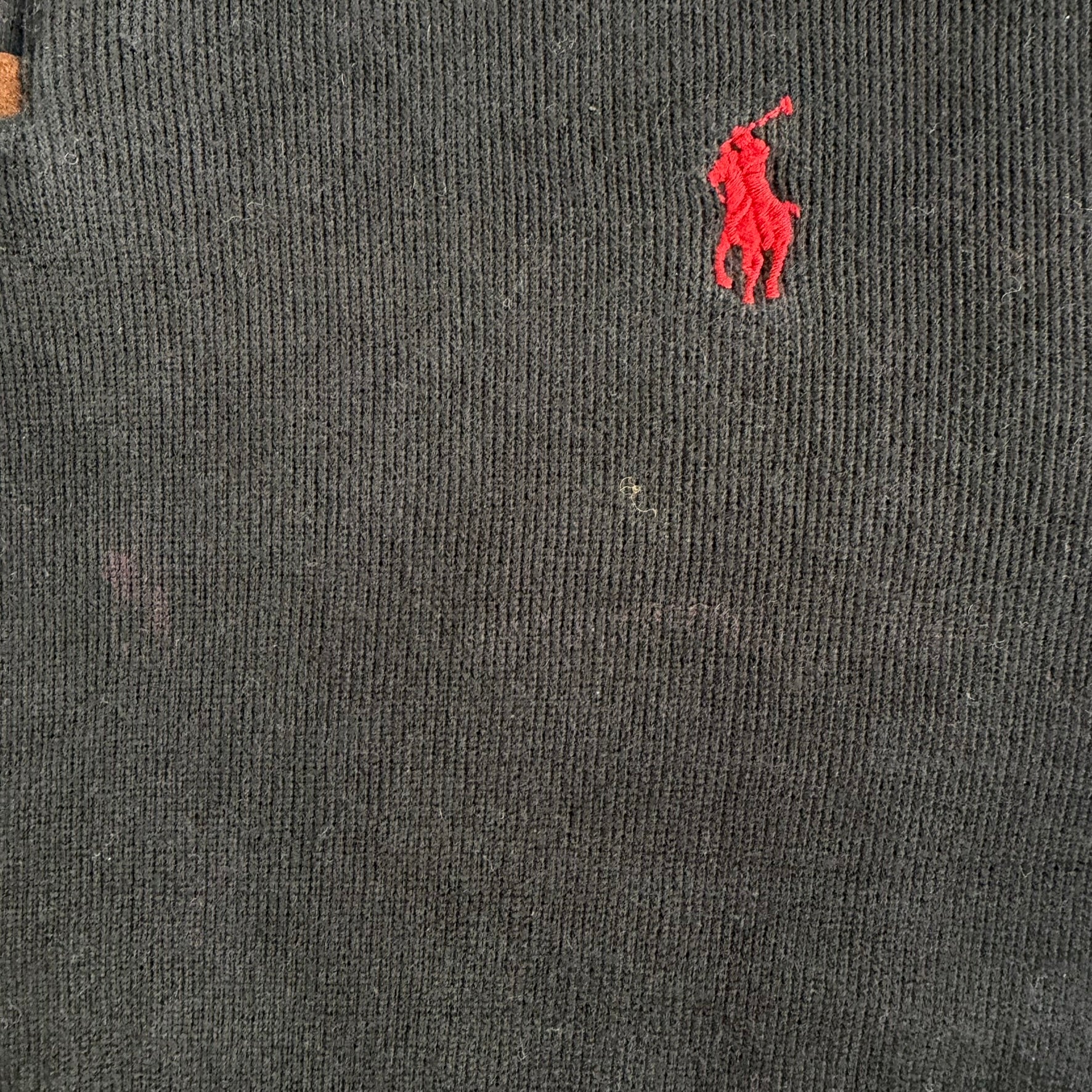 Vintage Polo RL Embroidered Logo Black Quarter Zip Sweater - L