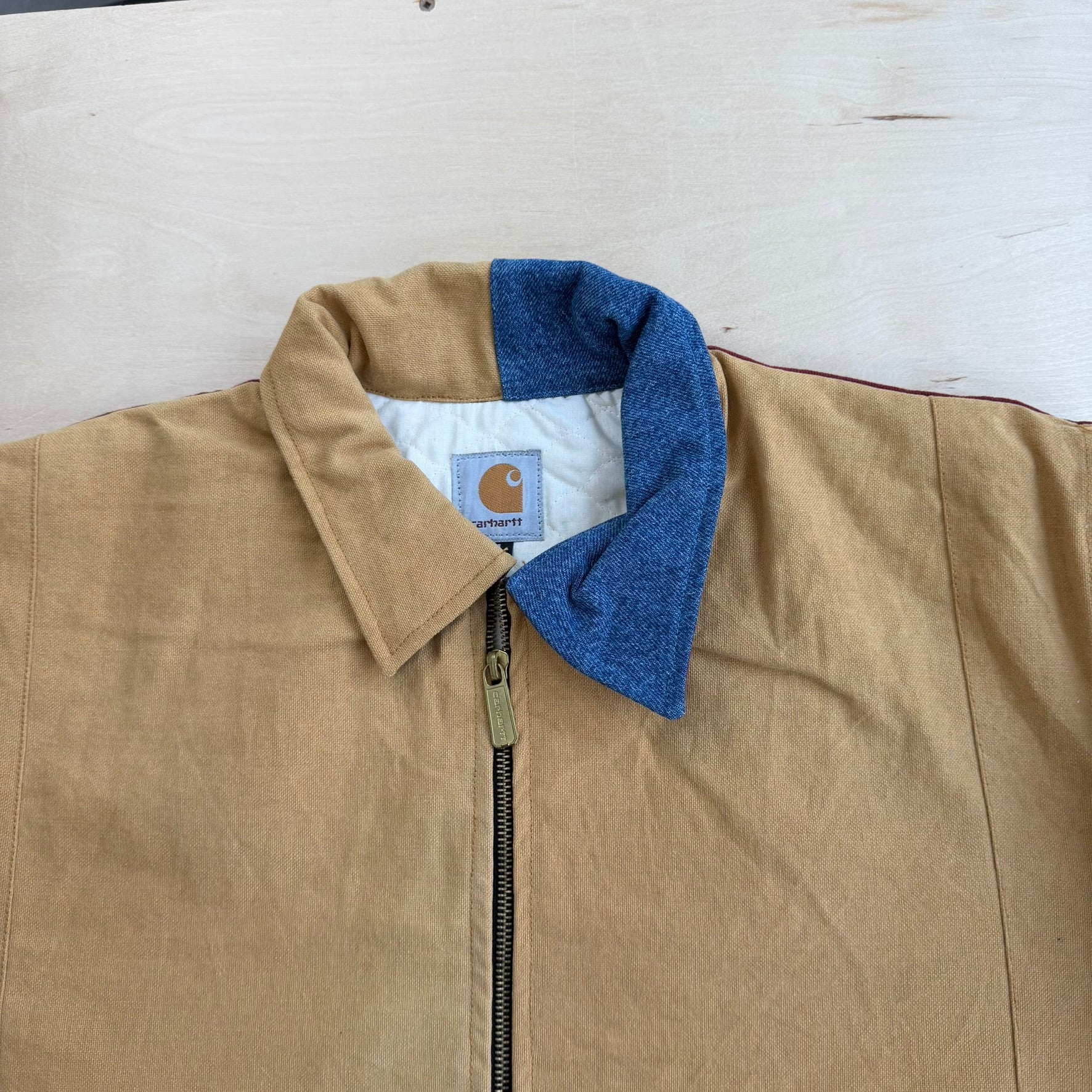 J- Carhartt Reworked Navy/Brown/Black Collared Jacket - L
