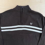 Vintage Chaps RL Embroidered Logo Brown Quarter Zip Sweater - M