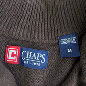 Vintage Chaps RL Embroidered Logo Brown Quarter Zip Sweater - M