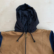 J- Carhartt Reworked Brown/Navy Hooded Jacket - M