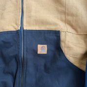 J- Carhartt Reworked Brown/Navy Hooded Jacket - M