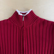 Vintage 90s Women's Polo Sport RL Ribbed Knit Zip Up Track Jacket - Women's S