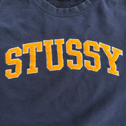 J- Vintage Stussy Chenille Embroidered Text Crewneck - M