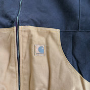 J- Carhartt Reworked Brown/Olive Green Hooded Jacket - L