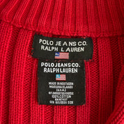 Vintage 90s Women's Polo Sport RL Ribbed Knit Zip Up Track Jacket - Women's S