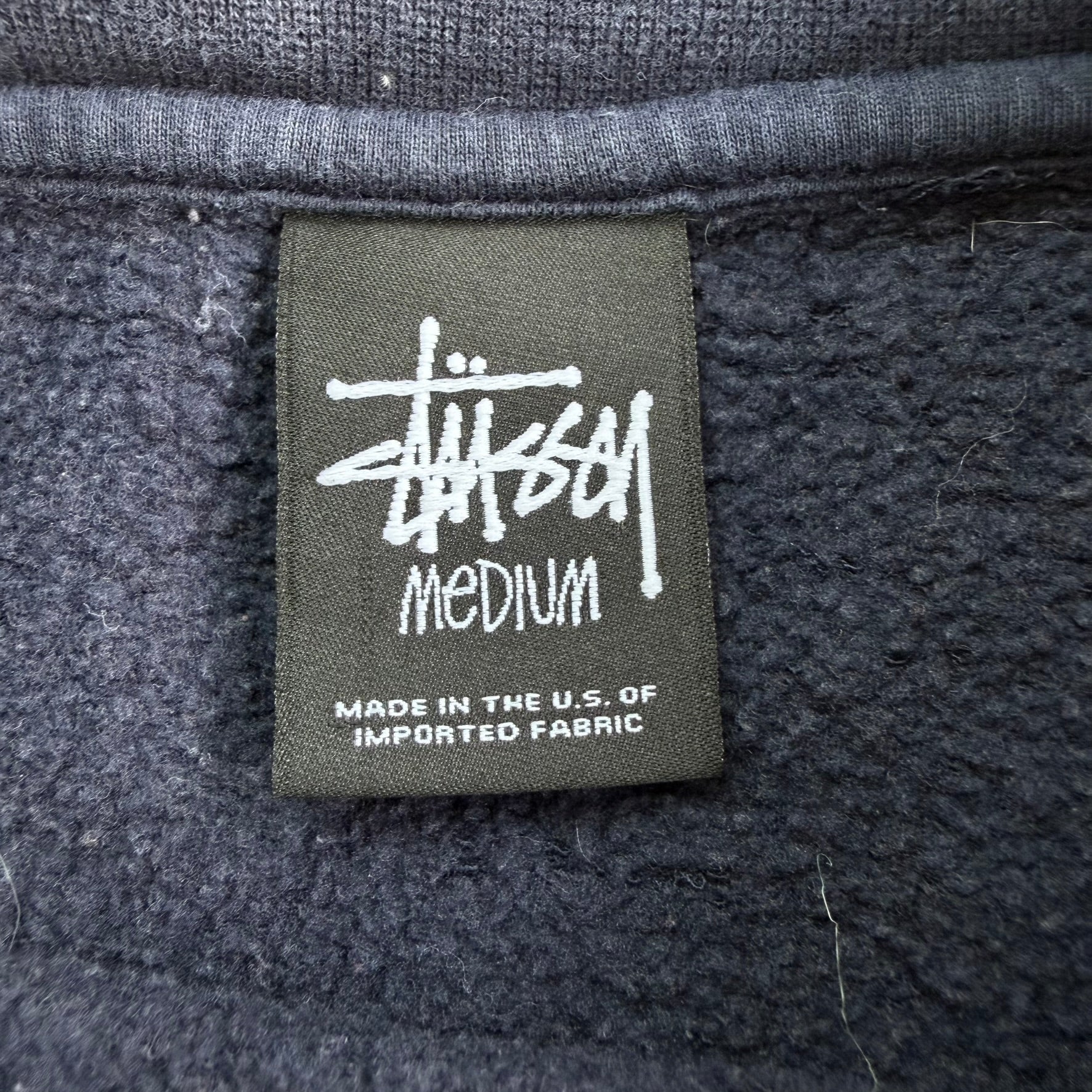 J- Vintage Stussy Chenille Embroidered Text Crewneck - M