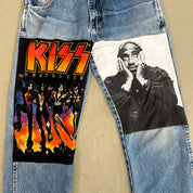 F- HOM Kiss/Tupac Wrangler Reworked Custom Jeans