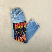 F- HOM Kiss/Tupac Wrangler Reworked Custom Jeans