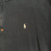 Vintage 90s Polo RL Embroidered Logo Black Quarter Zip Sweater - 2XL Tall