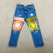 F- HOM Nirvana Levi's 501 Reworked Custom Jeans