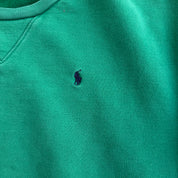 J- Vintage Polo Ralph Lauren Embroidered Logo Green Crewneck - L