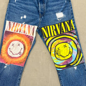F- HOM Nirvana Levi's 501 Reworked Custom Jeans