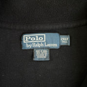 Vintage 90s Polo RL Embroidered Logo Black Quarter Zip Sweater - 2XL Tall