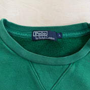 J- Vintage Polo Ralph Lauren Embroidered Logo Green Crewneck - L