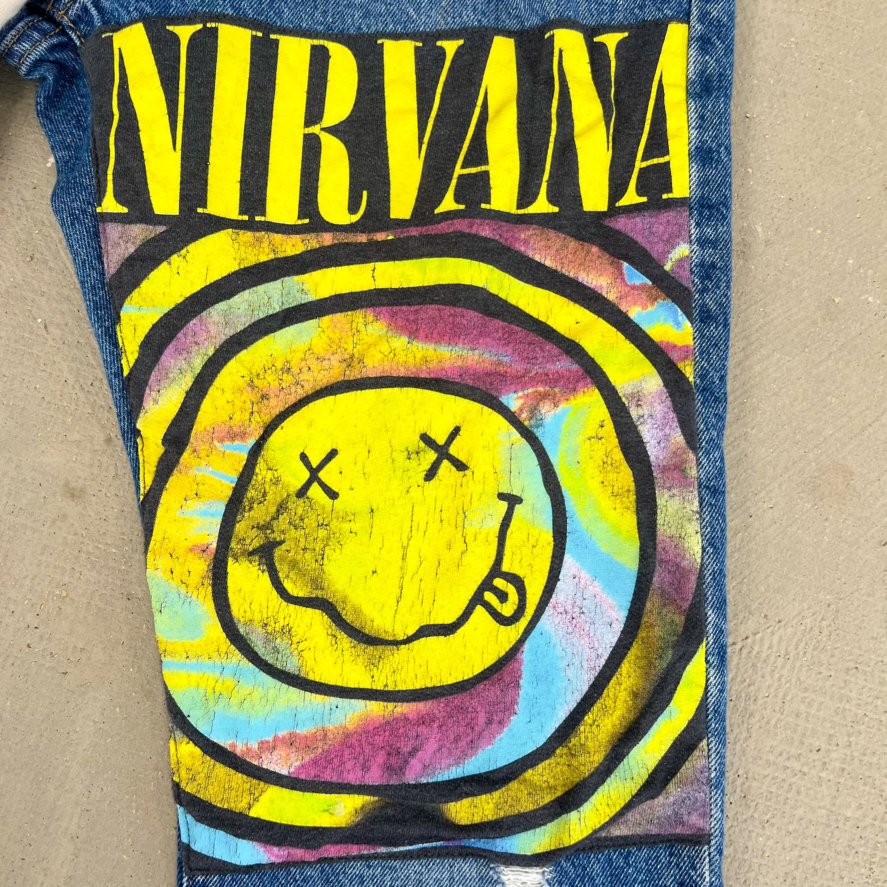 F- HOM Nirvana Levi's 501 Reworked Custom Jeans