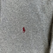 Vintage 90s Polo RL Embroidered Logo Henley Style Cotton Knit Sweater - M