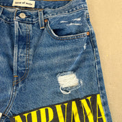 F- HOM Nirvana Levi's 501 Reworked Custom Jeans