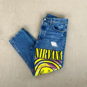 F- HOM Nirvana Levi's 501 Reworked Custom Jeans
