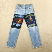 F- HOM Metallica/Tupac Levi's 550 Reworked Custom Jeans