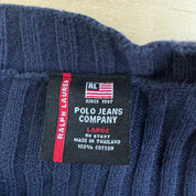 Vintage Women's Polo Jeans RL Navy Cable Knit Sweater - Women's L