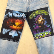 F- HOM Metallica/Tupac Levi's 550 Reworked Custom Jeans