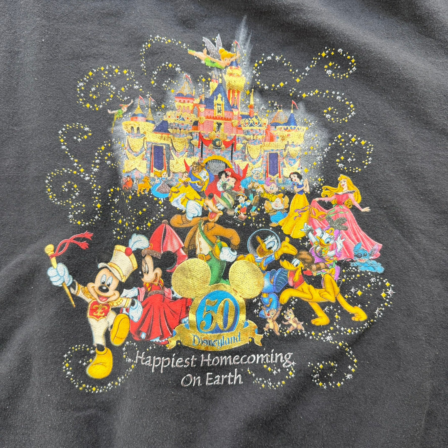 J- Vintage Disney Disneyland 50th Anniversary Zip Up Hoodie - 2XL
