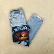 F- HOM Metallica/Tupac Levi's 550 Reworked Custom Jeans
