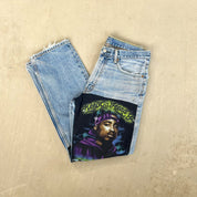 F- HOM Metallica/Tupac Levi's 550 Reworked Custom Jeans
