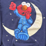 J- Vintage Elmo Yawning On The Moon Graphic Crewneck - L