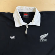 Vintage New Zealand All Blacks Embroidered Logo Long Sleeve Rugby Shirt - XL