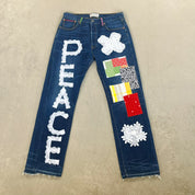 F- HOM PEACE Levi's 501 Reworked Custom Jeans