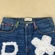 F- HOM PEACE Levi's 501 Reworked Custom Jeans