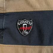 Vintage Guinness Beer Embroidered Logo Long Sleeve Rugby Shirt - L