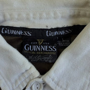 Vintage Guinness Beer Embroidered Logo Long Sleeve Rugby Shirt - L