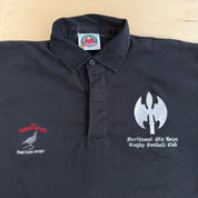 Vintage Barbarian Old Boys Rugby Club Embroidered Logo Made In Canada Short Sleeve Rugby Shirt - XL