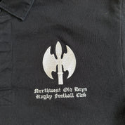 Vintage Barbarian Old Boys Rugby Club Embroidered Logo Made In Canada Short Sleeve Rugby Shirt - XL