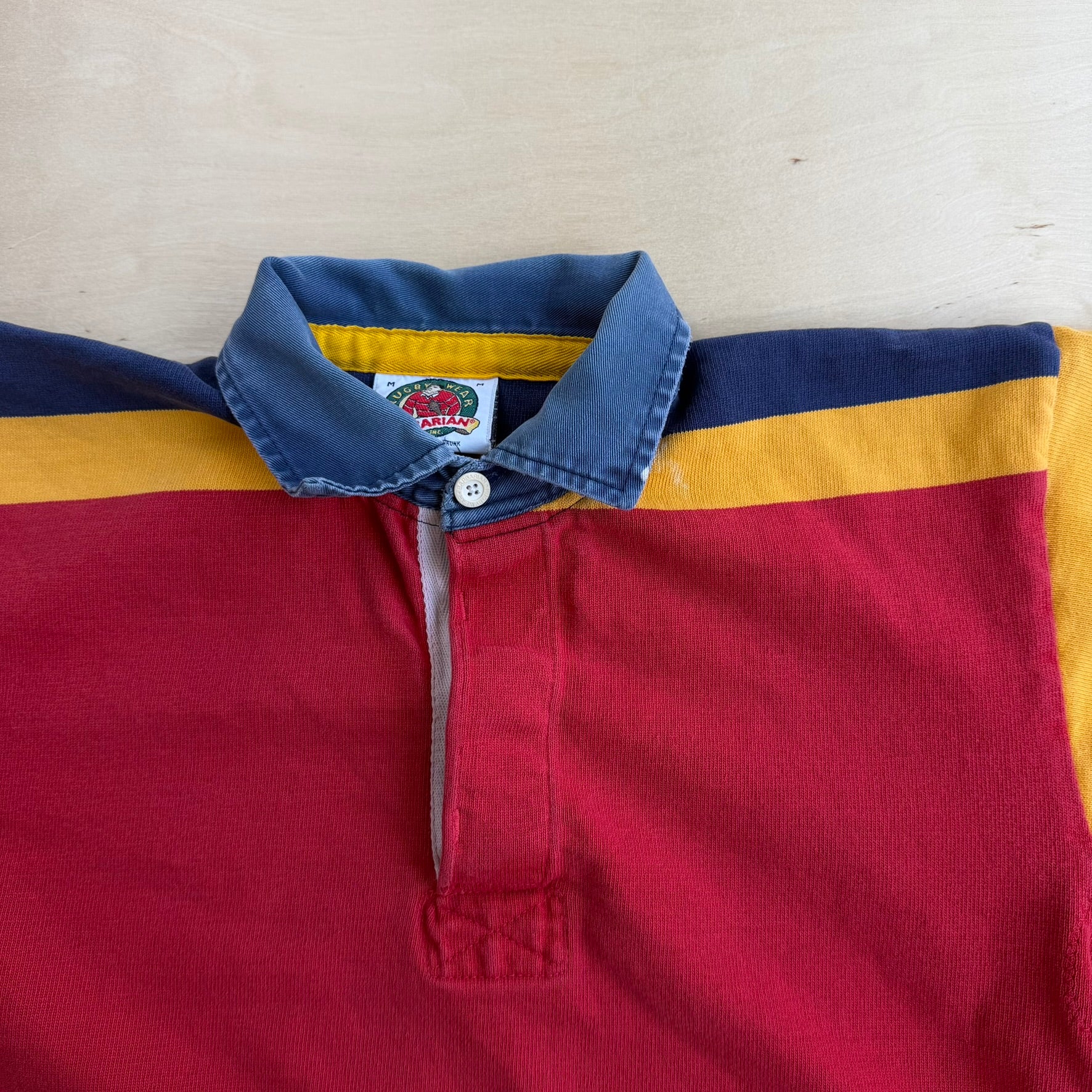 J- Vintage Barbarian Rugbywear Red Short Sleeve Rugby Shirt - M