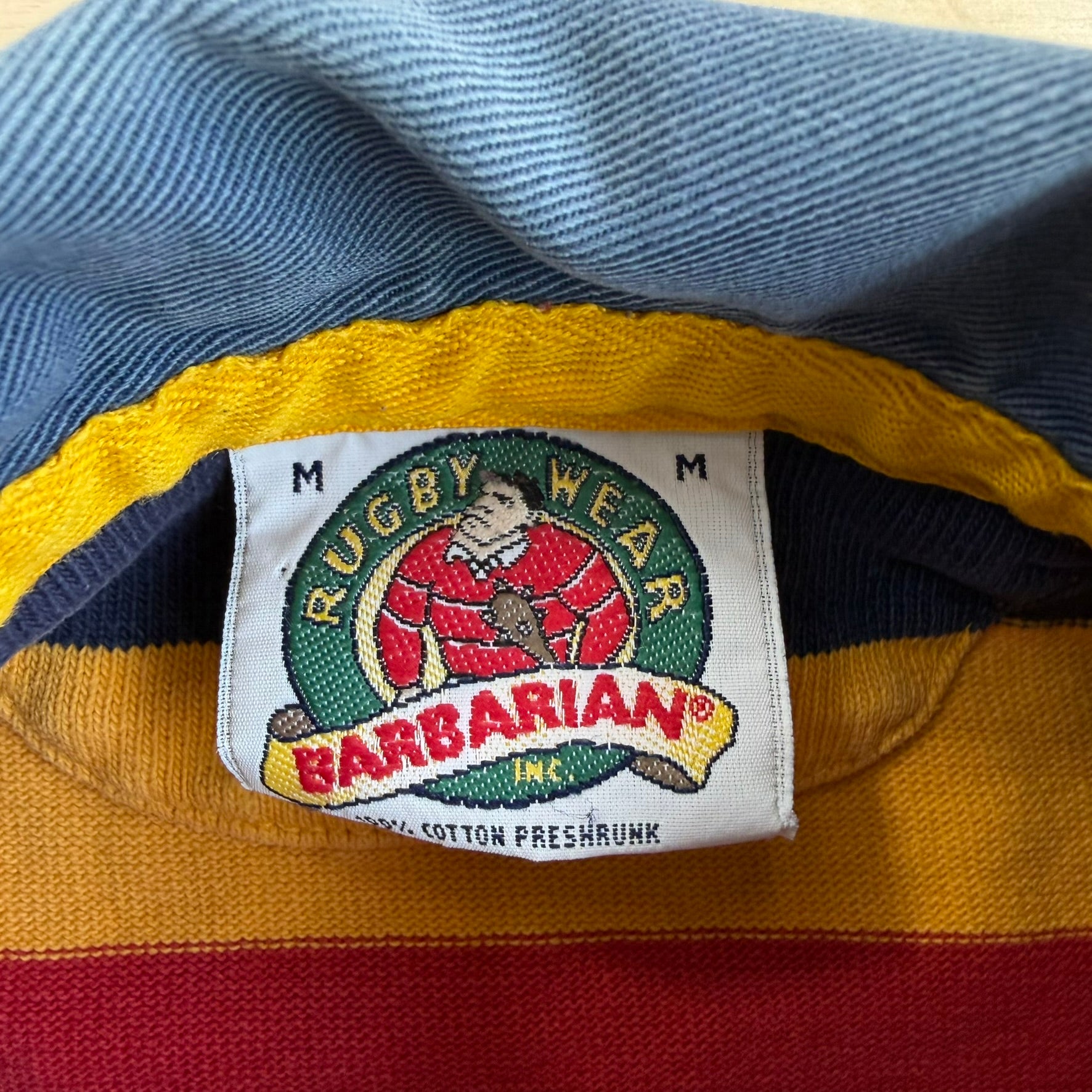 J- Vintage Barbarian Rugbywear Red Short Sleeve Rugby Shirt - M
