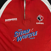 Vintage Barbarian Steam Whistle Embroidered Logo Made In Canada Short Sleeve Rugby Shirt - 2XL