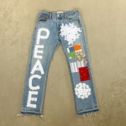 F- HOM PEACE Levi's 501 Reworked Custom Jeans