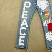 F- HOM PEACE Levi's 501 Reworked Custom Jeans