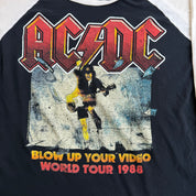 J- '13 AC/DC Blow Up Your Video World Tour Reprint Raglan Tee - M
