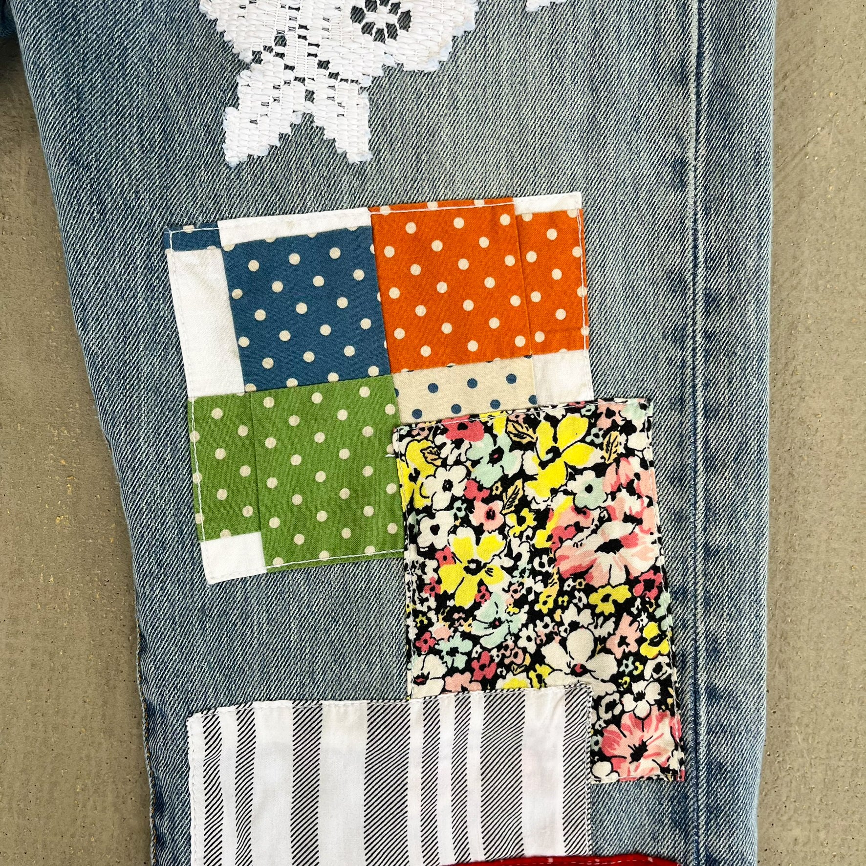 F- HOM PEACE Levi's 501 Reworked Custom Jeans